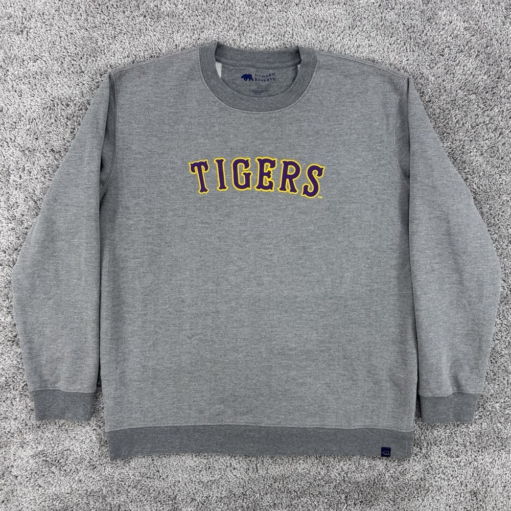 Onward Reserve LSU Sweatshirt Men's L Gray Tigers Crewneck Made In Peru